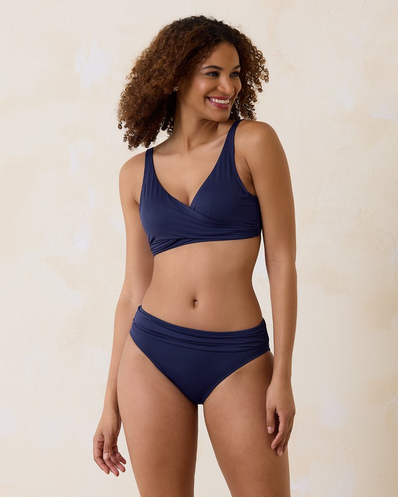 Tommy Bahama | Pearl Underwire Wrap-Front Bikini Top / Mare Navy