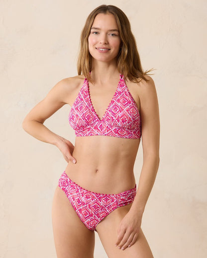 Tommy Bahama | Island Cays Shell Beach Reversible Halter Bikini Top / Passion Pink Rev