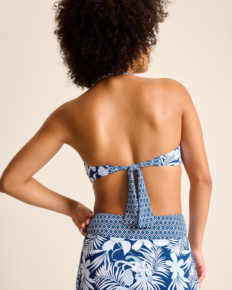 Tommy Bahama | Island Cays Blooms Bandeau Bikini Top / Indigo Tide