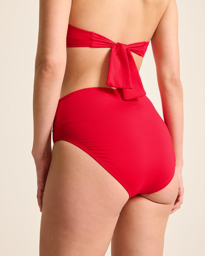 Tommy Bahama | Pearl High-Waist Bikini Bottoms / Red Hibiscus
