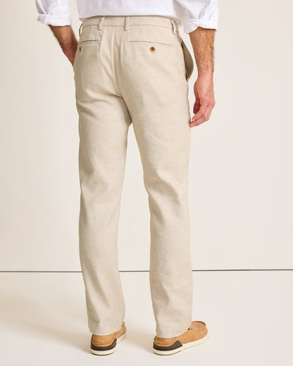 Tommy Bahama | Latigo Beach Linen-Blend Flat-Front Pants / Stone Khaki
