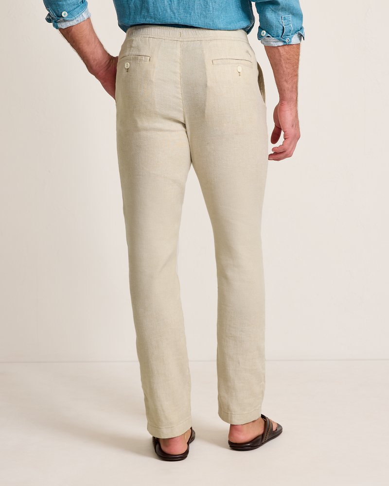 Tommy Bahama | Beach Coast Linen-Blend Elastic-Waist Pants / Stone Khaki