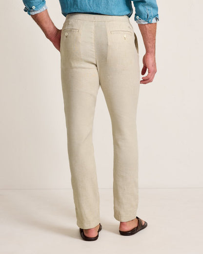 Tommy Bahama | Beach Coast Linen-Blend Elastic-Waist Pants / Stone Khaki