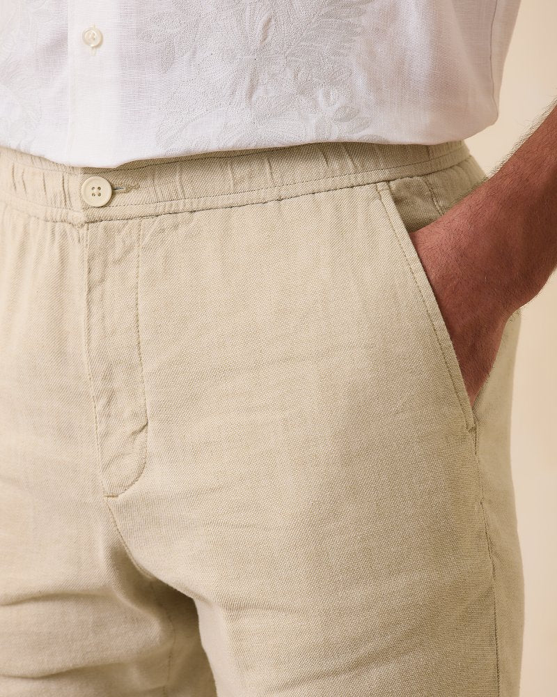 Tommy Bahama | Beach Coast Linen-Blend Elastic-Waist Pants / Stone Khaki
