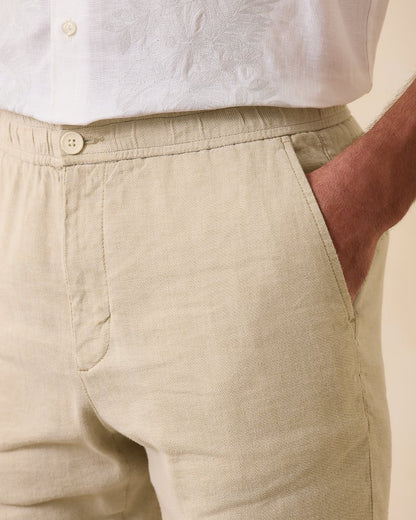 Tommy Bahama | Beach Coast Linen-Blend Elastic-Waist Pants / Stone Khaki