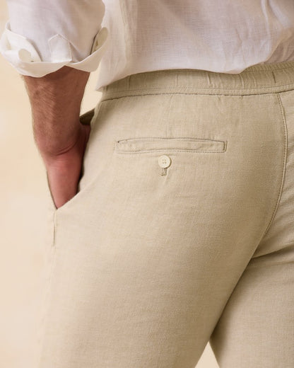 Tommy Bahama | Beach Coast Linen-Blend Elastic-Waist Pants / Stone Khaki