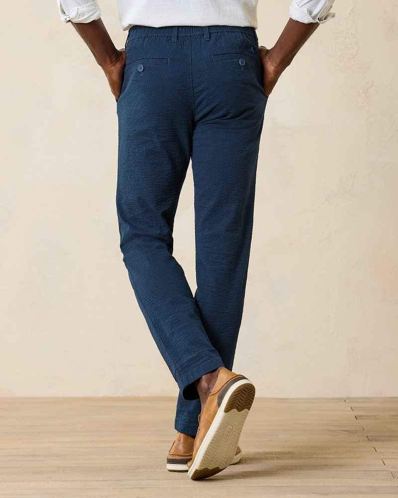 Tommy Bahama | Nova Wave Half-Elastic Waist Seersucker Pants / Maritime