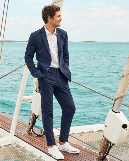 Tommy Bahama | Nova Wave Half-Elastic Waist Seersucker Pants / Maritime
