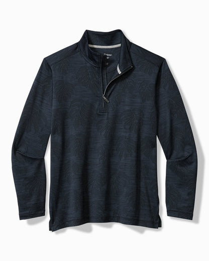 Tommy Bahama | Monstera Fade IslandZone® Half-Zip Sweatshirt / Black