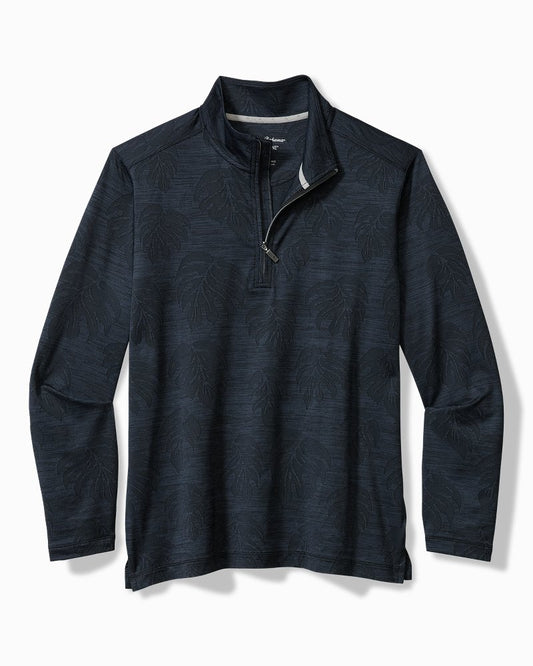 Tommy Bahama | Monstera Fade IslandZone® Half-Zip Sweatshirt / Black