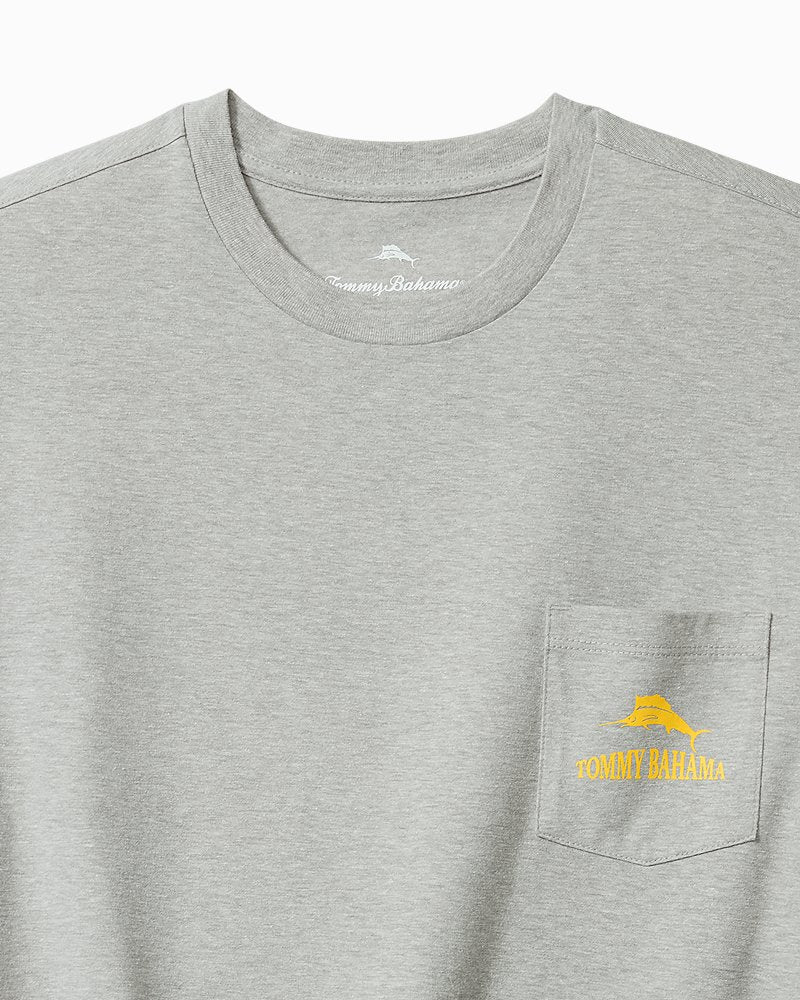 Tommy Bahama | Old Dogs, Cue Tricks Graphic Pocket T-Shirt / Grey Heather