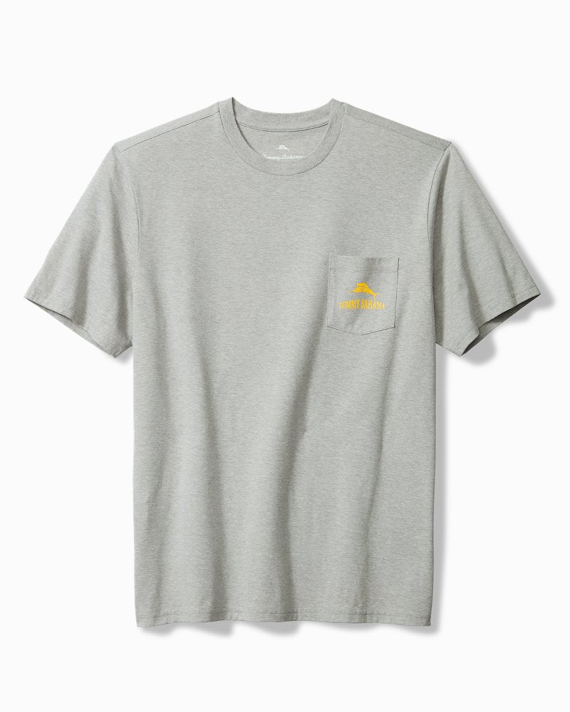Tommy Bahama | Old Dogs, Cue Tricks Graphic Pocket T-Shirt / Grey Heather