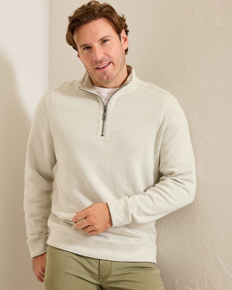 Tommy Bahama | Flip Coast Reversible Half-Zip Sweatshirt / Lychee Hthr