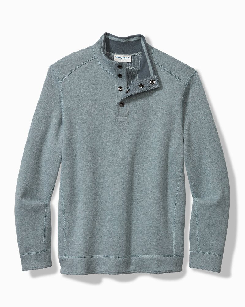 Tommy Bahama | Flip Coast Reversible Snap Mock Sweatshirt / Dark Twilight Blue Heather