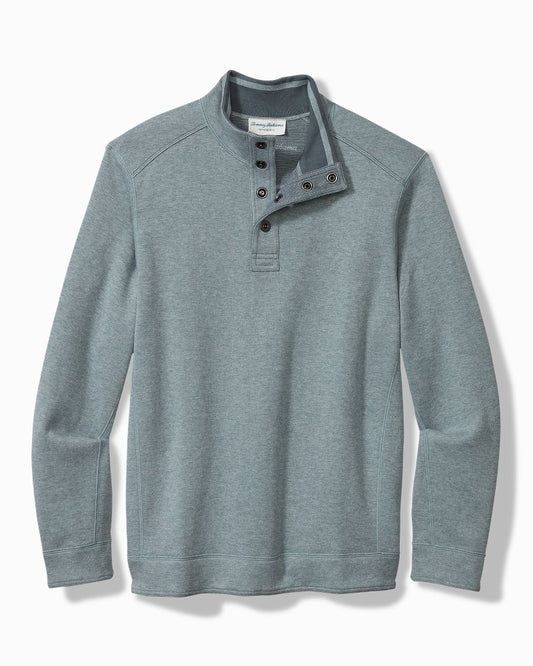 Tommy Bahama | Flip Coast Reversible Snap Mock Sweatshirt / Dark Twilight Blue Heather