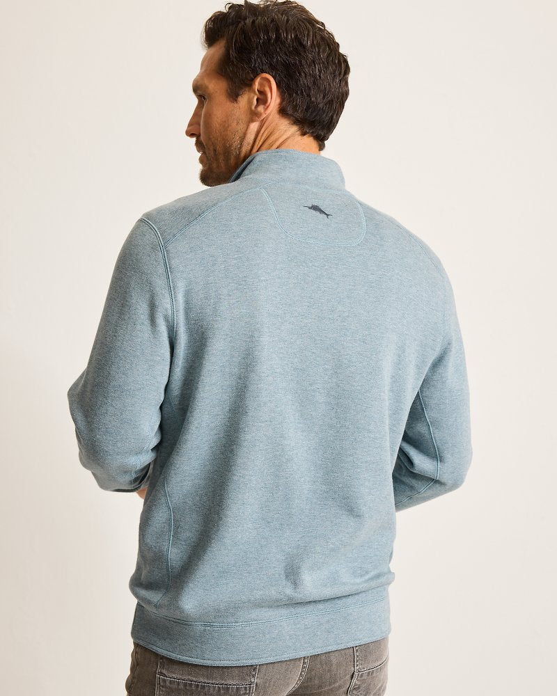 Tommy Bahama | Flip Coast Reversible Snap Mock Sweatshirt / Dark Twilight Blue Heather