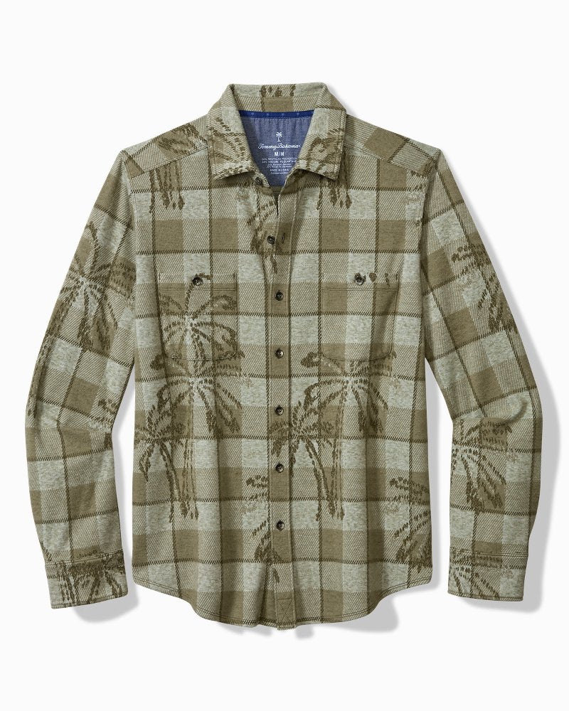 Tommy Bahama | Fireside Palm Springs Stretch Flannel Shirt / Tea Leaf