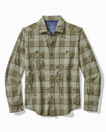 Tommy Bahama | Fireside Palm Springs Stretch Flannel Shirt / Tea Leaf