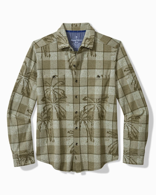 Tommy Bahama | Fireside Palm Springs Stretch Flannel Shirt / Tea Leaf