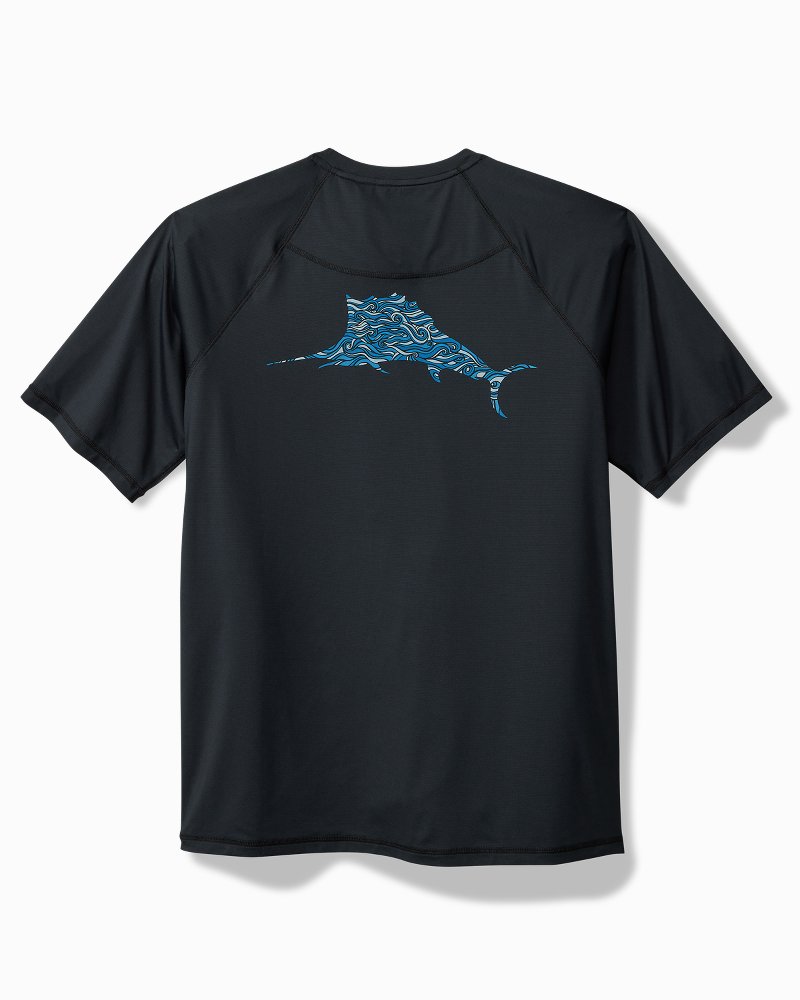 Tommy Bahama | Chill Time Surf IslandZone® Short-Sleeve Rash Guard / Jet Black