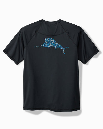 Tommy Bahama | Chill Time Surf IslandZone® Short-Sleeve Rash Guard / Jet Black