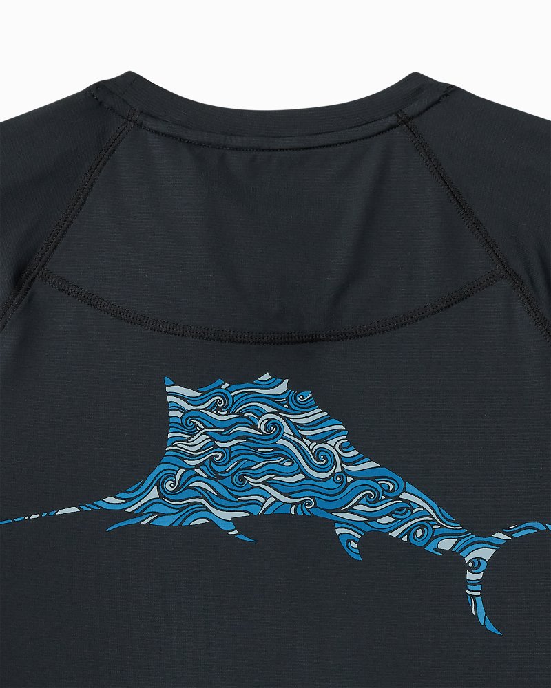 Tommy Bahama | Chill Time Surf IslandZone® Short-Sleeve Rash Guard / Jet Black
