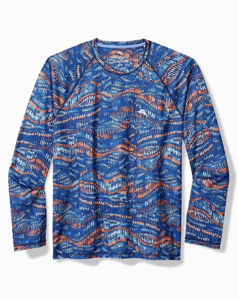 Tommy Bahama | Monte Rio Geo Crew IslandZone® Rash Guard / Kingdom Blue