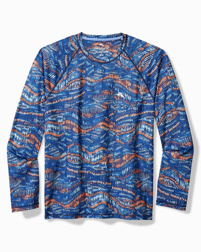 Tommy Bahama | Monte Rio Geo Crew IslandZone® Rash Guard / Kingdom Blue