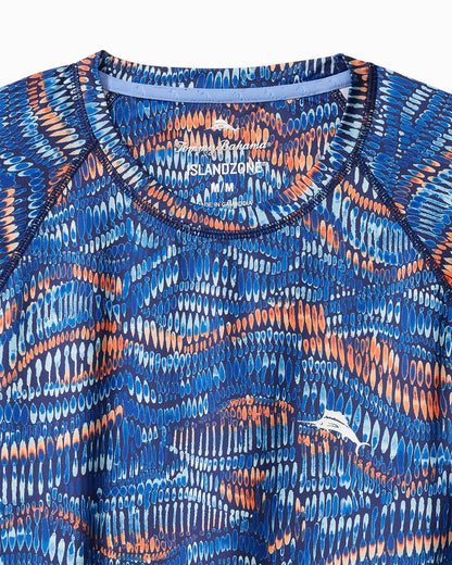 Tommy Bahama | Monte Rio Geo Crew IslandZone® Rash Guard / Kingdom Blue