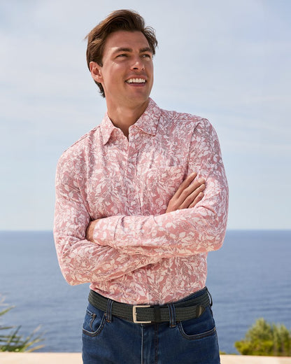 Tommy Bahama | San Lucio Casa Vines Knit Stretch Shirt / Rose Red