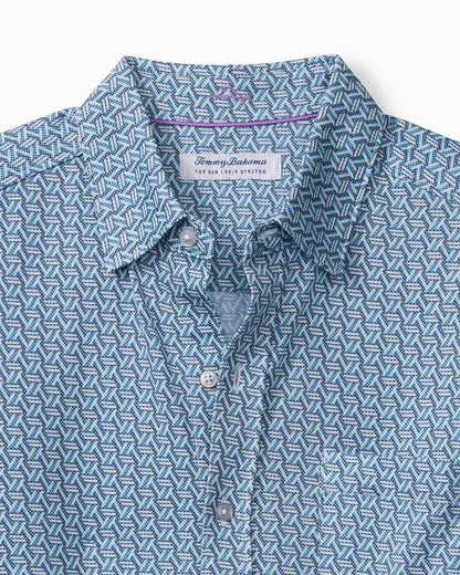 Tommy Bahama | San Lucio Plaza Geo Knit Stretch Shirt / Island Navy