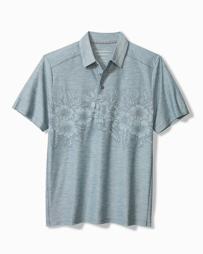 Tommy Bahama | Palm Coast Hibiscus Border IslandZone® Polo / Sterling Blue