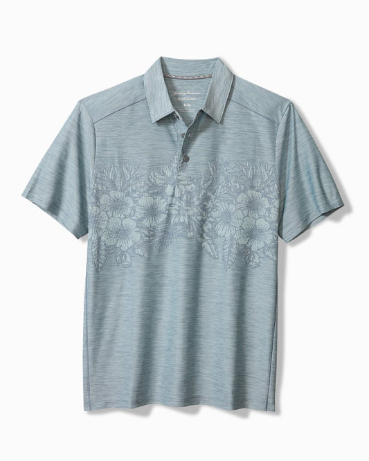 Tommy Bahama | Palm Coast Hibiscus Border IslandZone® Polo / Sterling Blue