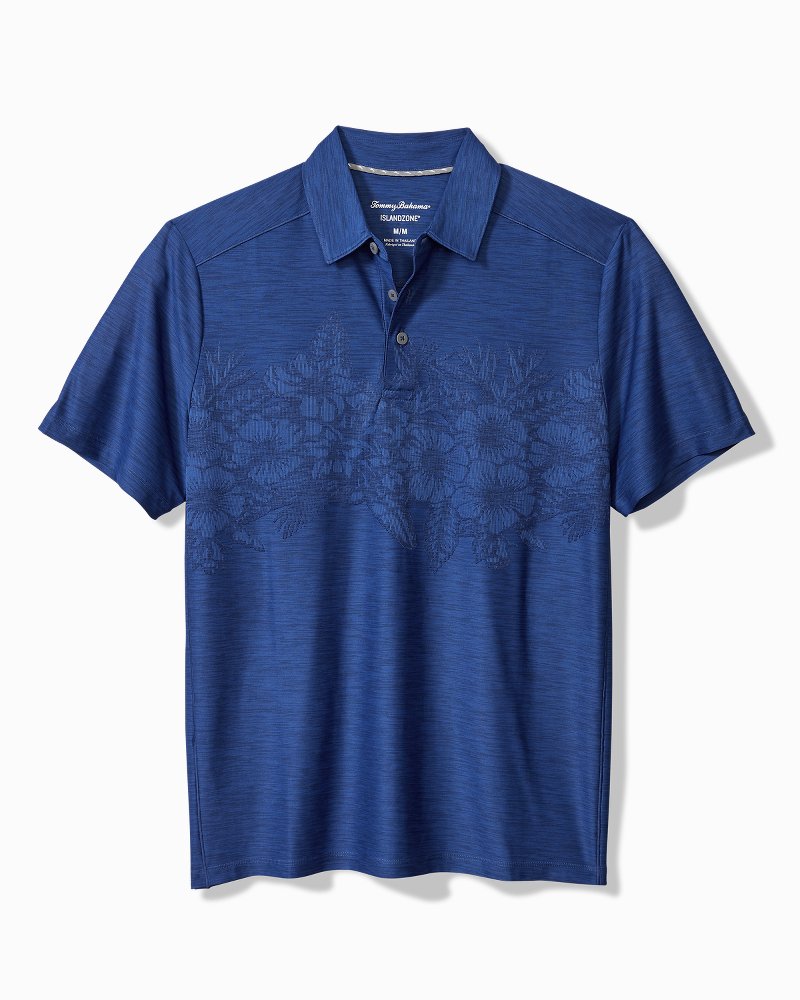 Tommy Bahama | Palm Coast Hibiscus Border IslandZone® Polo / Kingdom Blue
