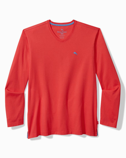 Tommy Bahama | Bali Skyline Long-Sleeve V-Neck T-Shirt / Zanzibar Red