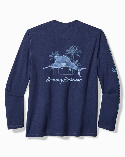 Tommy Bahama | Azul Palms Long-Sleeve Lux T-Shirt / Island Navy