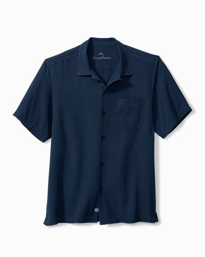 Tommy Bahama | Hawaiian Herringbone Camp Shirt / Navy