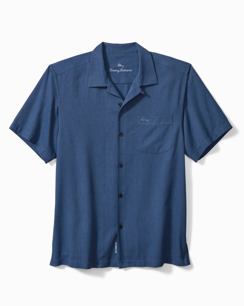 Tommy Bahama | Coastal Breeze Check IslandZone® Camp Shirt / Dockside Blue