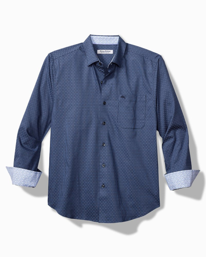 Tommy Bahama | Sarasota Stretch Ventura Isles IslandZone® Stripe Shirt / Island Navy