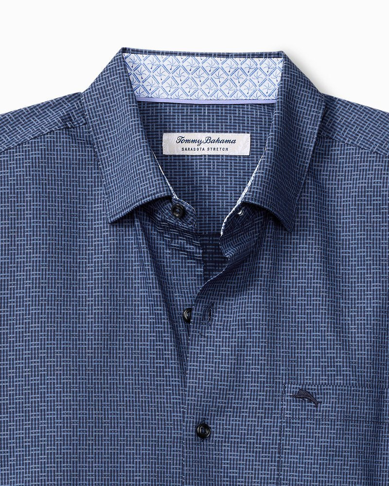 Tommy Bahama | Sarasota Stretch Ventura Isles IslandZone® Stripe Shirt / Island Navy