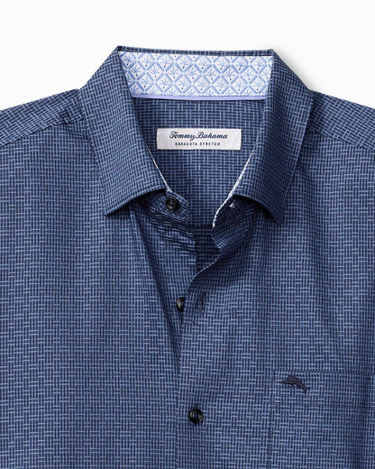 Tommy Bahama | Sarasota Stretch Ventura Isles IslandZone® Stripe Shirt / Island Navy