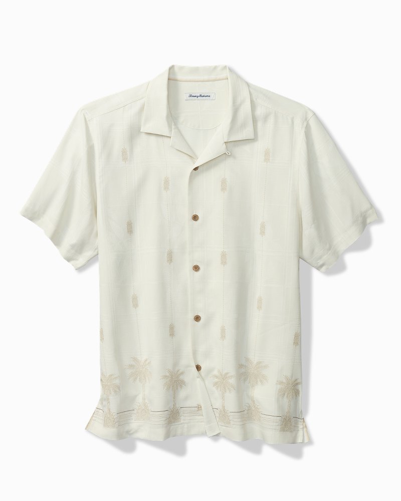 Tommy Bahama | Pina Palms Embroidered Silk Camp Shirt / Continental