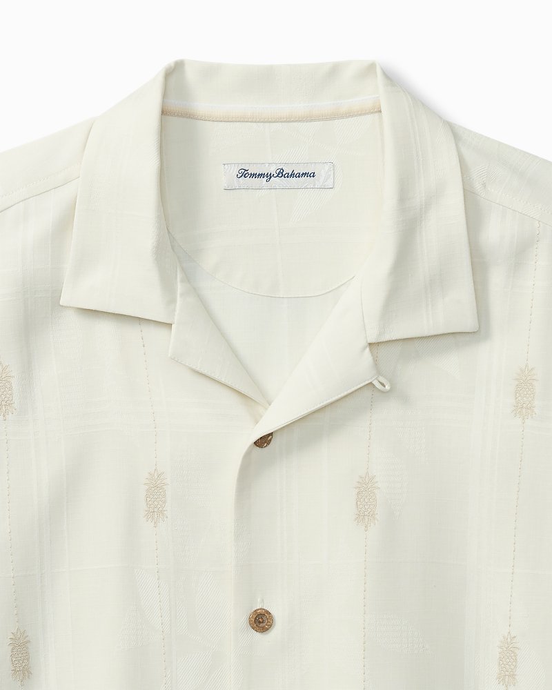 Tommy Bahama | Pina Palms Embroidered Silk Camp Shirt / Continental