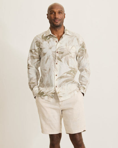 Tommy Bahama | Flora Oasis Long-Sleeve Linen Shirt / Pure Khaki