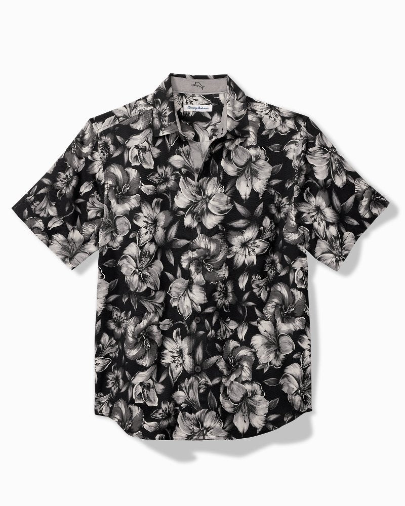 Tommy Bahama | Hibiscus Hideaway Silk Camp Shirt / Black