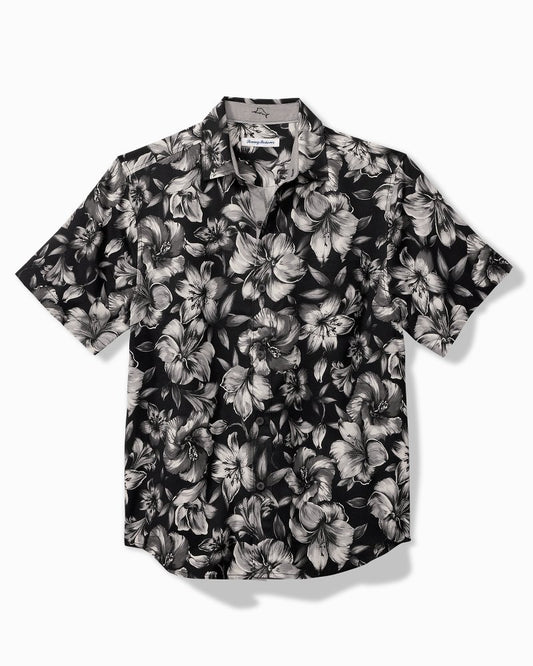 Tommy Bahama | Hibiscus Hideaway Silk Camp Shirt / Black