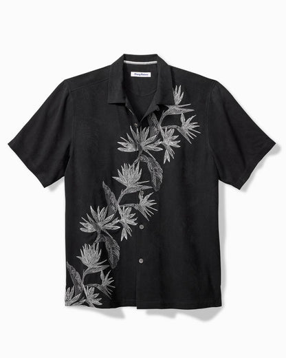 Tommy Bahama | Across Paradise Silk Camp Shirt / Black