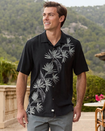Tommy Bahama | Across Paradise Silk Camp Shirt / Black
