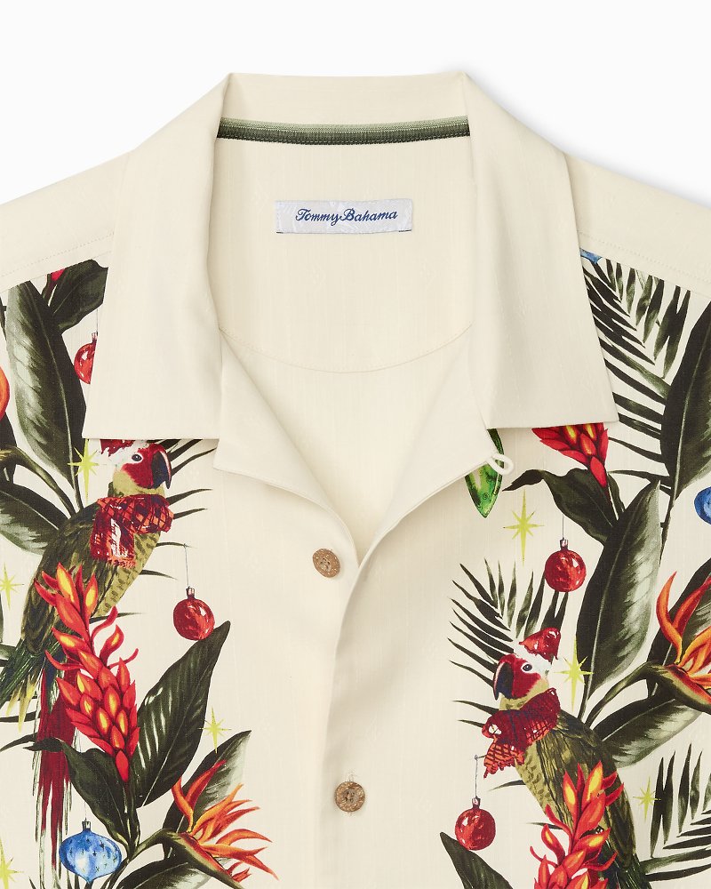 Tommy Bahama | Jungle Jingle Silk Camp Shirt / Vintage White