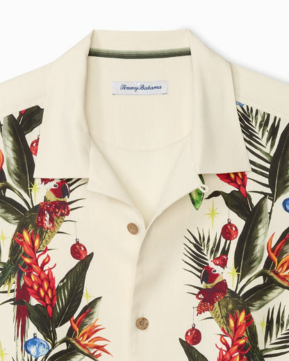 Tommy Bahama | Jungle Jingle Silk Camp Shirt / Vintage White